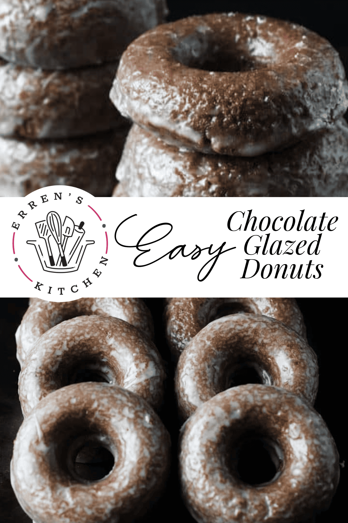 Easy Baked Glazed Chocolate Doughnuts Erren S Kitchen