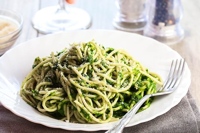 Spaghetti with Spinach Sauce - Erren's Kitchen