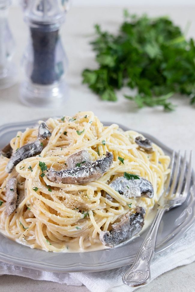 Creamy Mushroom Spaghetti Errens Kitchen 