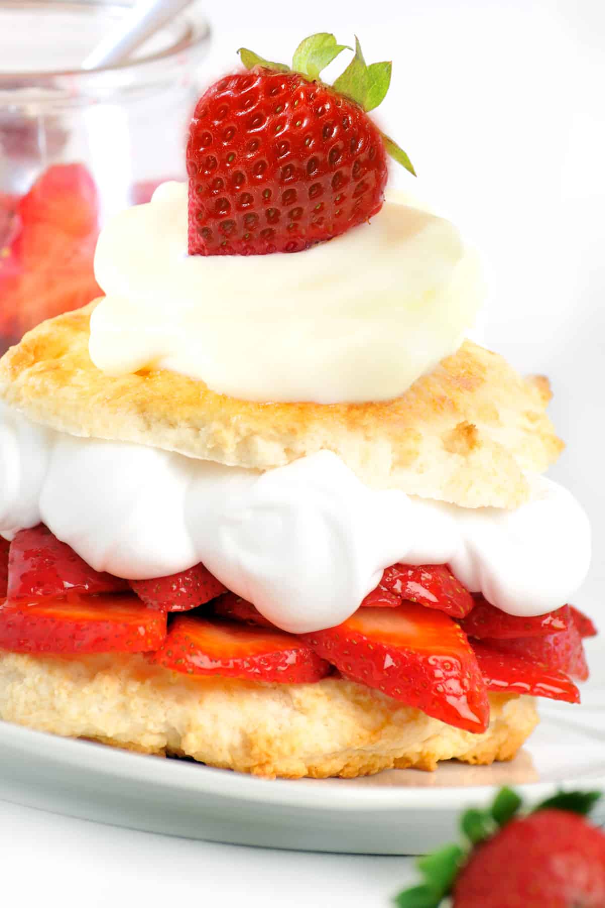 strawberry shortcake assembled ready to eat