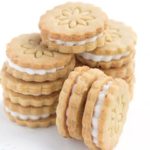 A stack of golden oreo cookies