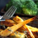 parsnips on a plate with herbs