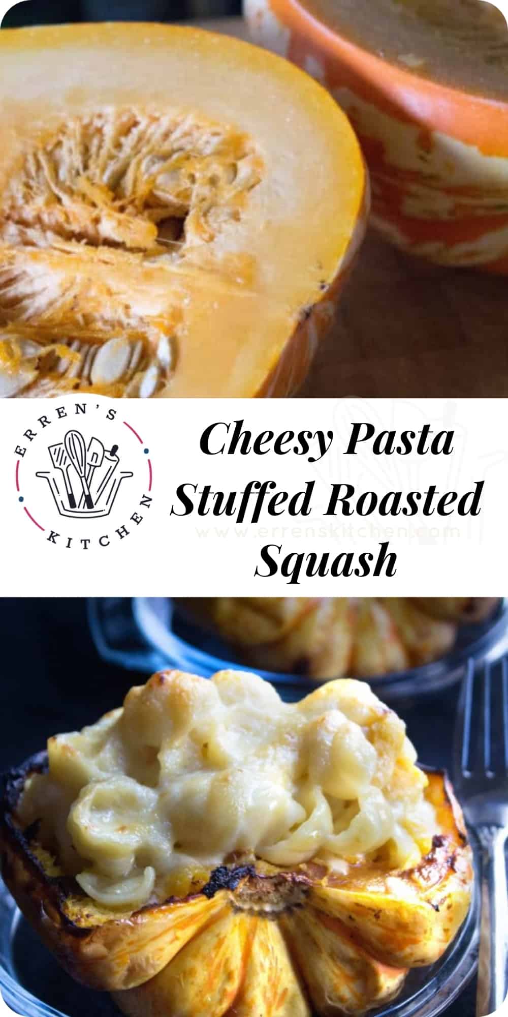 Cheesy Pasta Stuffed Roasted Squash - Erren's Kitchen