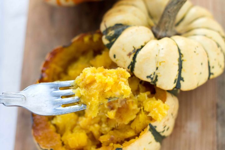 Buttery & Sweet Roasted Squash Mash - Erren's Kitchen - This simple side dish served in its shell makes a beautiful presentation. It's the perfect vegetarian side dish for holidays or dinner parties alike.