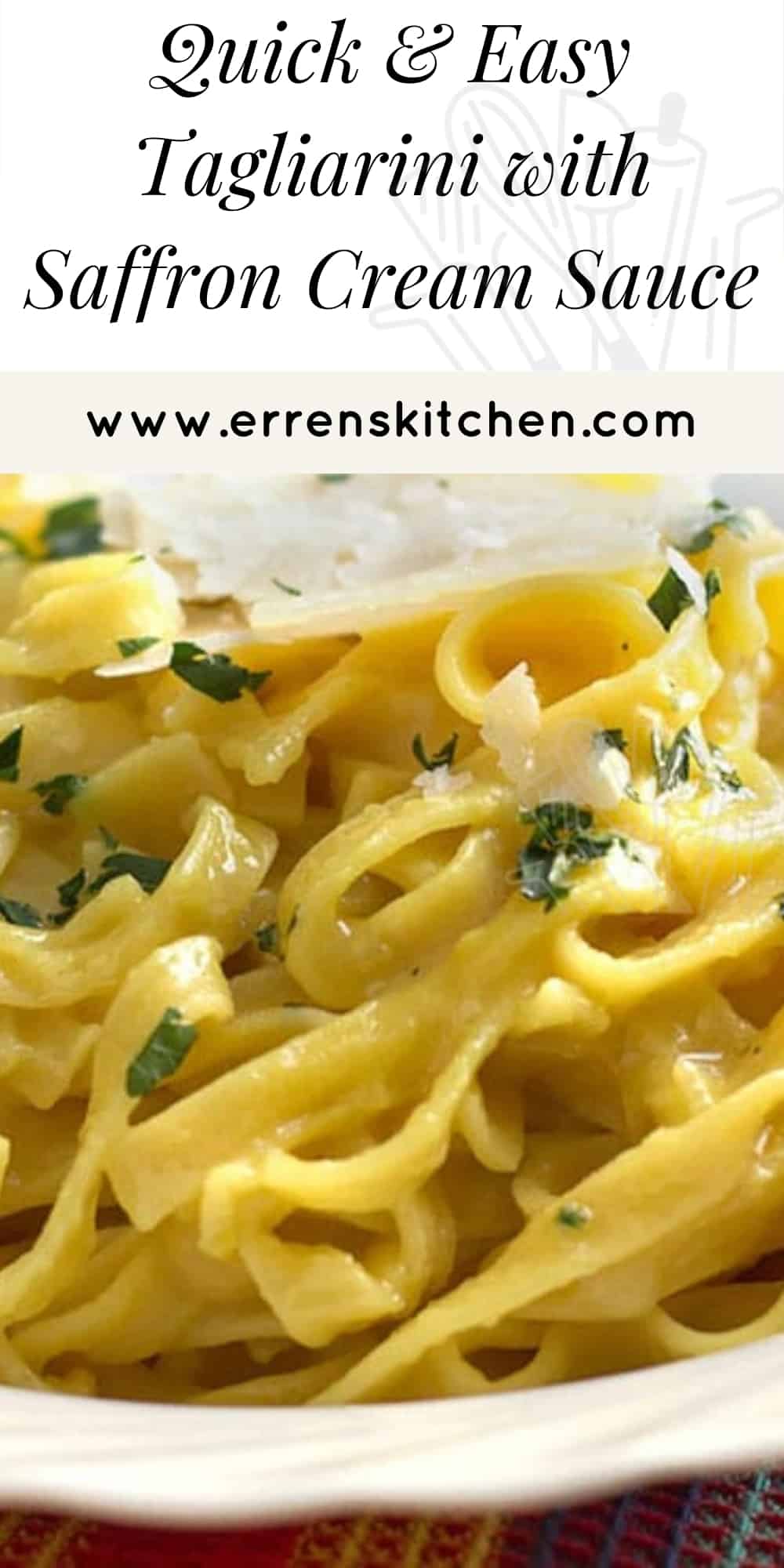 Quick & Easy Tagliarini with Saffron Cream Sauce Erren's Kitchen