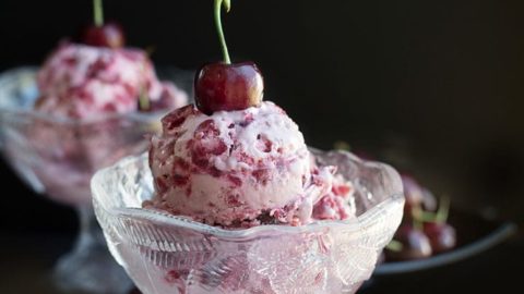 ice cream sundae with cherry