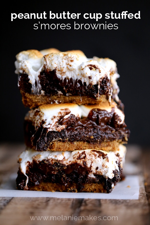 Peanut Butter Cup Stuffed S’mores Brownies