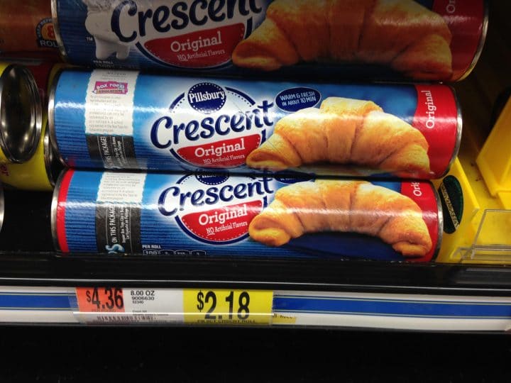 pillsbury crescent rolls on display in the store