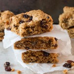 Cinnamon Raisin Oat Bars - Erren's Kitchen - This delightful recipe make a cookie bar that's crisp on the outside with a buttery soft center. A sweet treat for dessert or just a snack.