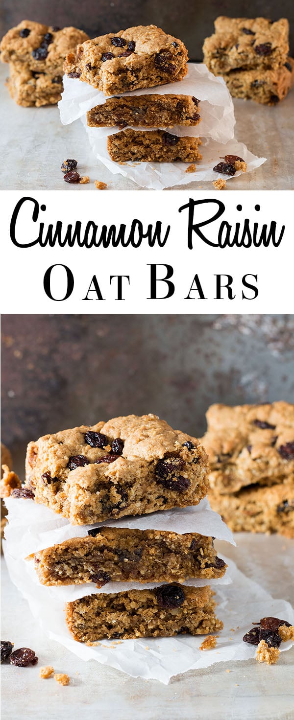 Cinnamon Raisin Oat Bars - Erren's Kitchen - This delightful recipe make an oatmeal cookie bar that's crisp on the outside with a buttery soft center. Best served warm, they are an amazing treat for dessert or even just a snack.