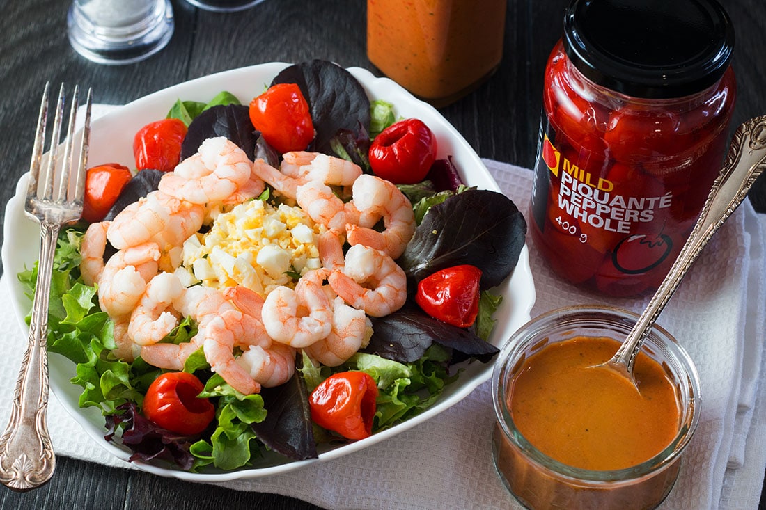 Savor all the flavors of this French inspired recipe from Erren's Kitchen for Catalina Style Peppadew Salad Dressing. This tangy and sweet homemade dressing is Catalina style dressing with a twist. 