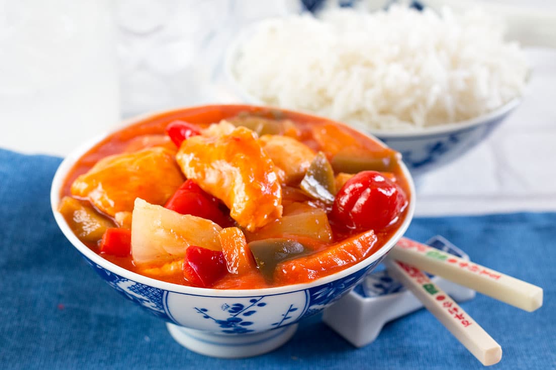 Sweet and Sour Chicken - Erren's Kitchen - This homemade recipe is so much better than take out. It's great with rice or noodles!