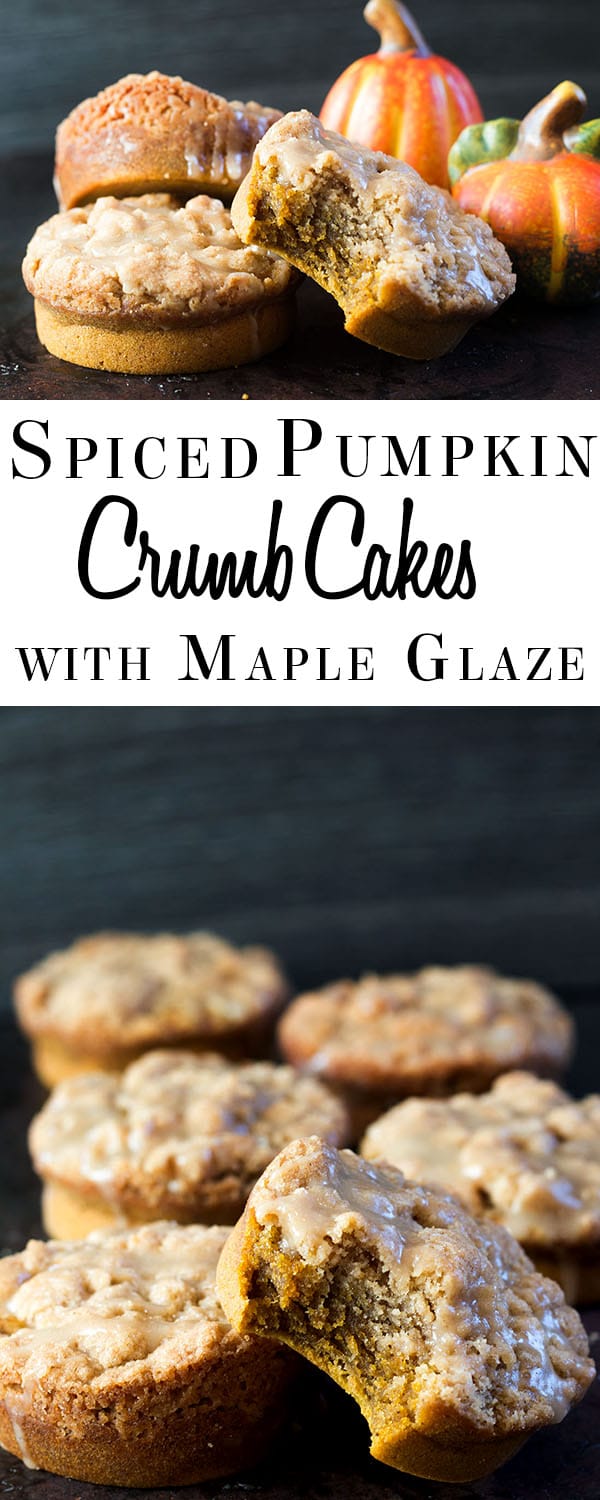 Pumpkin Spiced Crumb Cakes with Maple Glaze