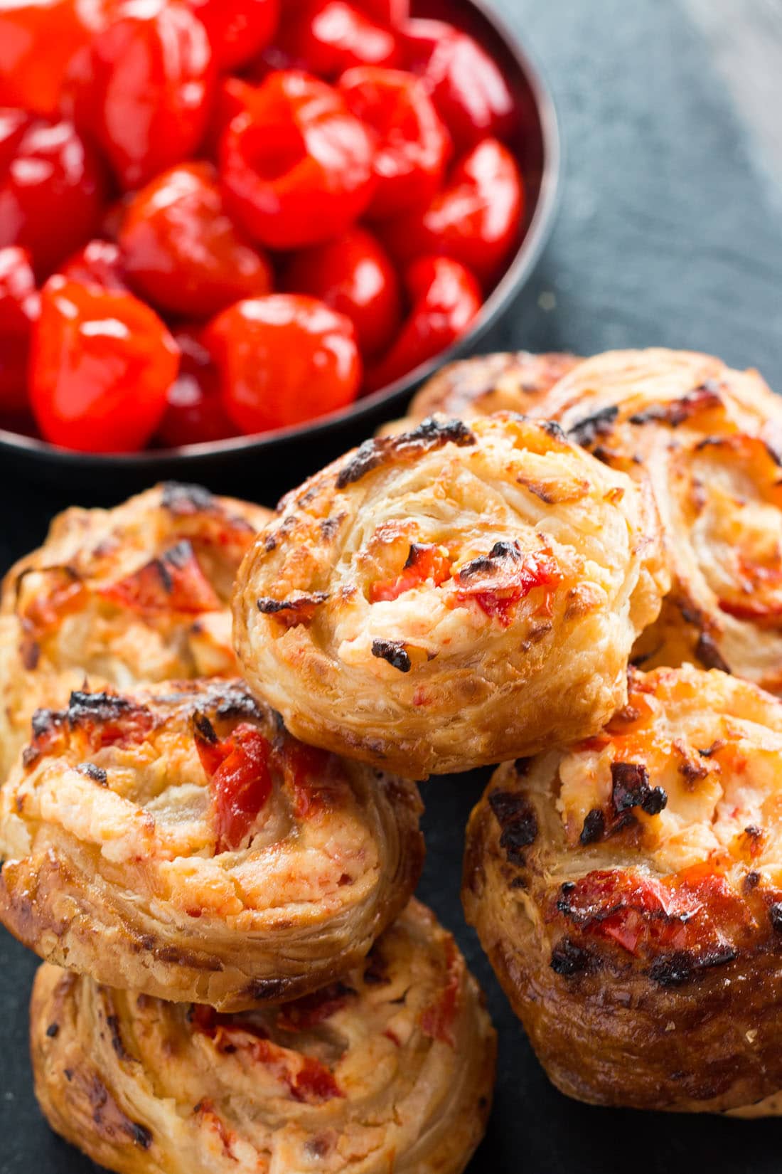 This simple recipe for Feta & Sweet Pepper Pastry Swirls is perfect for the holidays, dinner parties or just as an everyday snack. 