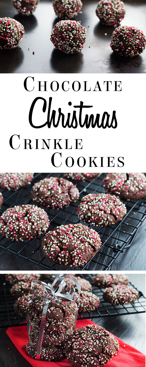 Chocolate Christmas Crinkle Cookies - Erren's Kitchen