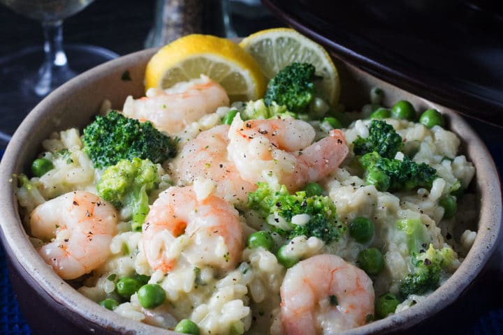 This recipe from Erren's Kitchen for Easy Lemon Shrimp Risotto is a delicious one pot meal that's simple to whip up after a hard day's work.