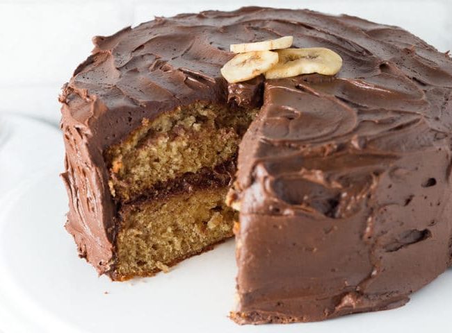 Just one look at this recipe from Erren's Kitchen for Banana Spice Cake with Chocolate Fudge Frosting is enough to know that this dessert it won't stay around for long!