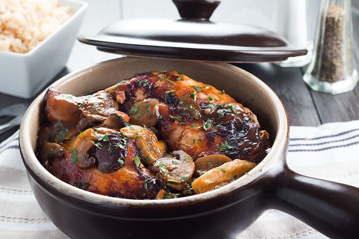 Classic Coq Au Vin - Comforting, and packed with deep, rich flavor!