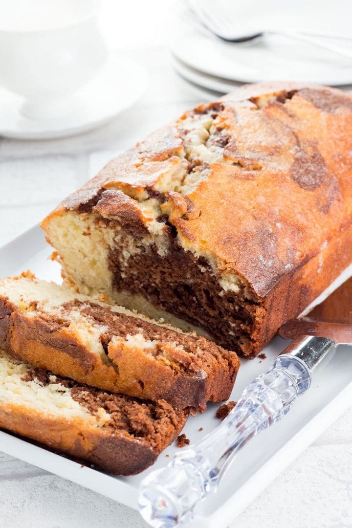 Glazed Marble Pound Cake