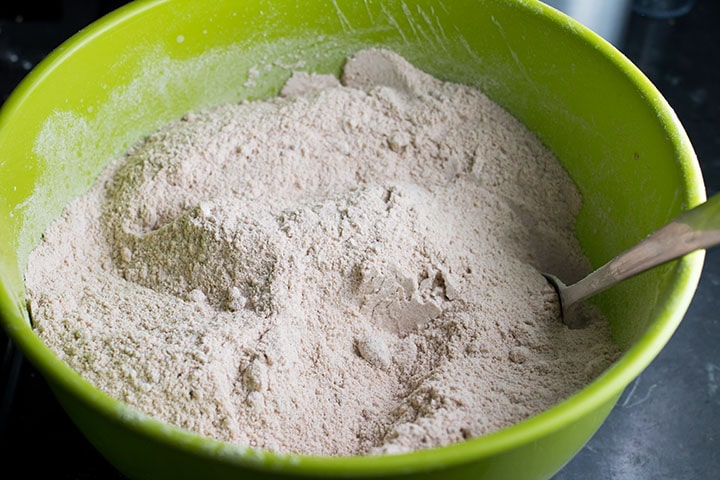 The sugar mixture mixed together in a large mixing bowl.