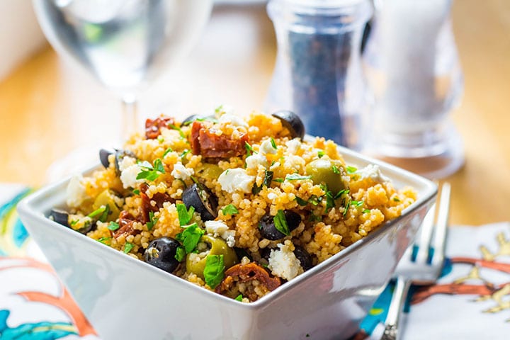 10 minute Greek Style Couscous Salad with Feta  Errens Kitchen