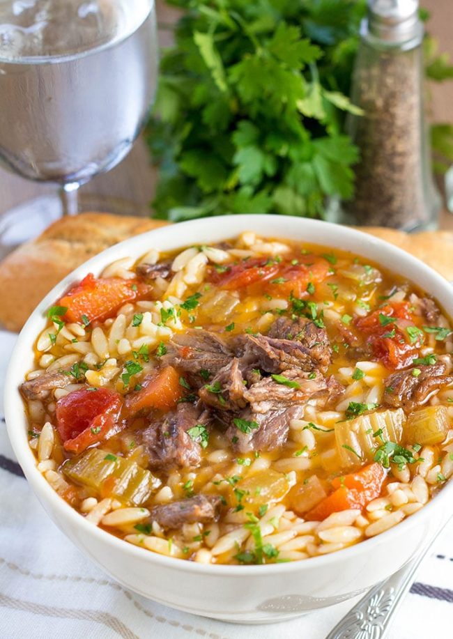 Slow Cooker Oxtail Orzo Soup - Erren's Kitchen