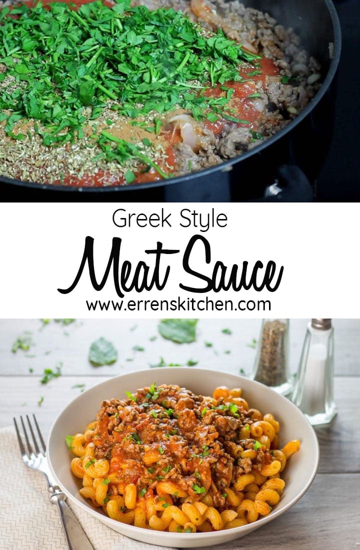 Greek Style Meat Sauce {Makaronia Me Kima} - Erren's Kitchen
