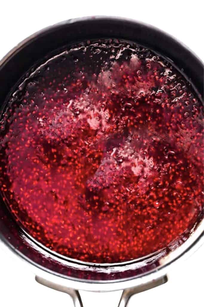 cooked raspberry liquid