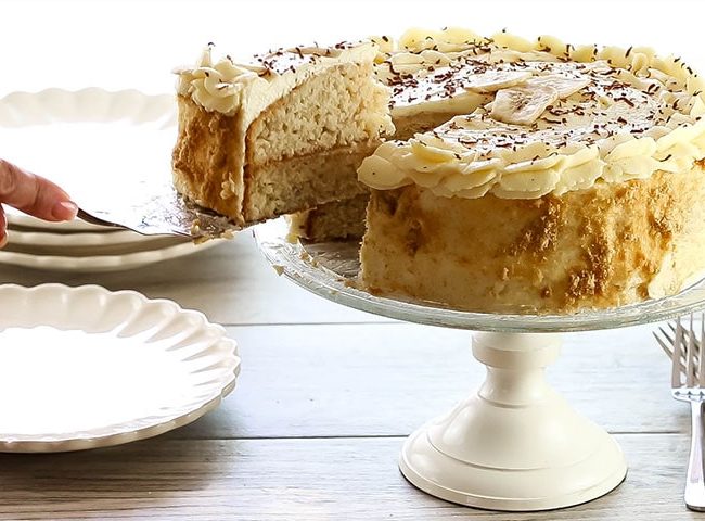 A cake slice being removed from the cake