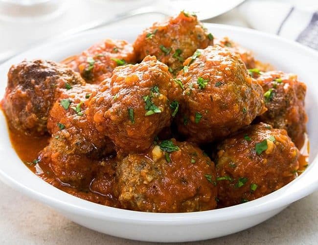 a blate of Low Carb Italian Meatballs ready to serve