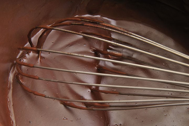 chocolate being mized with a whisk