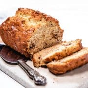 a sliced Banana Bread on a serving dish