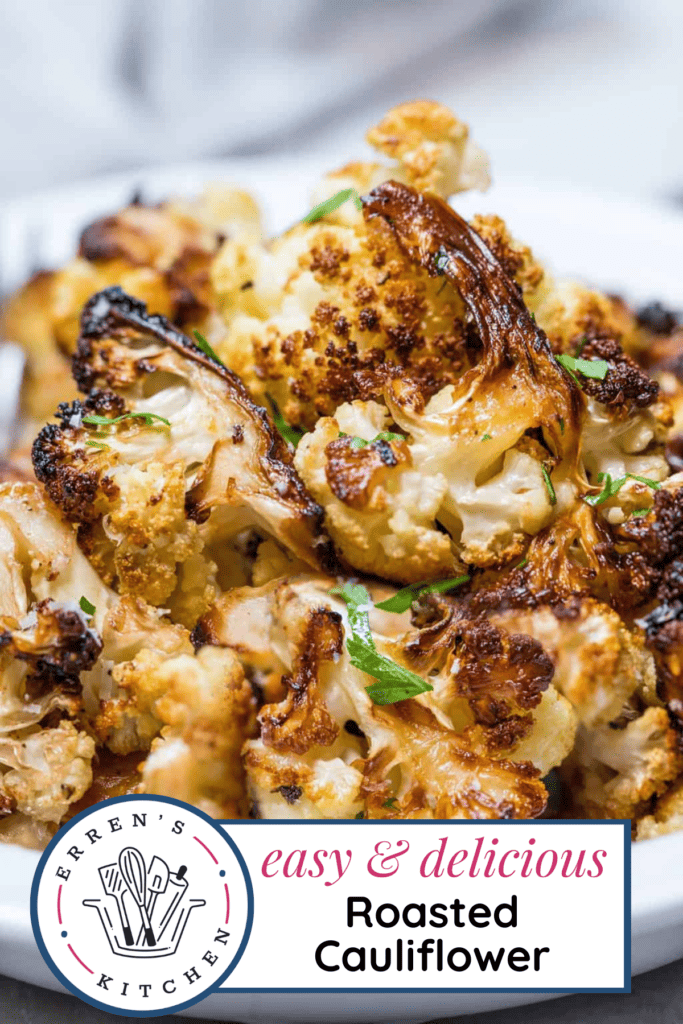 A bowl full of roasted cauliflower.