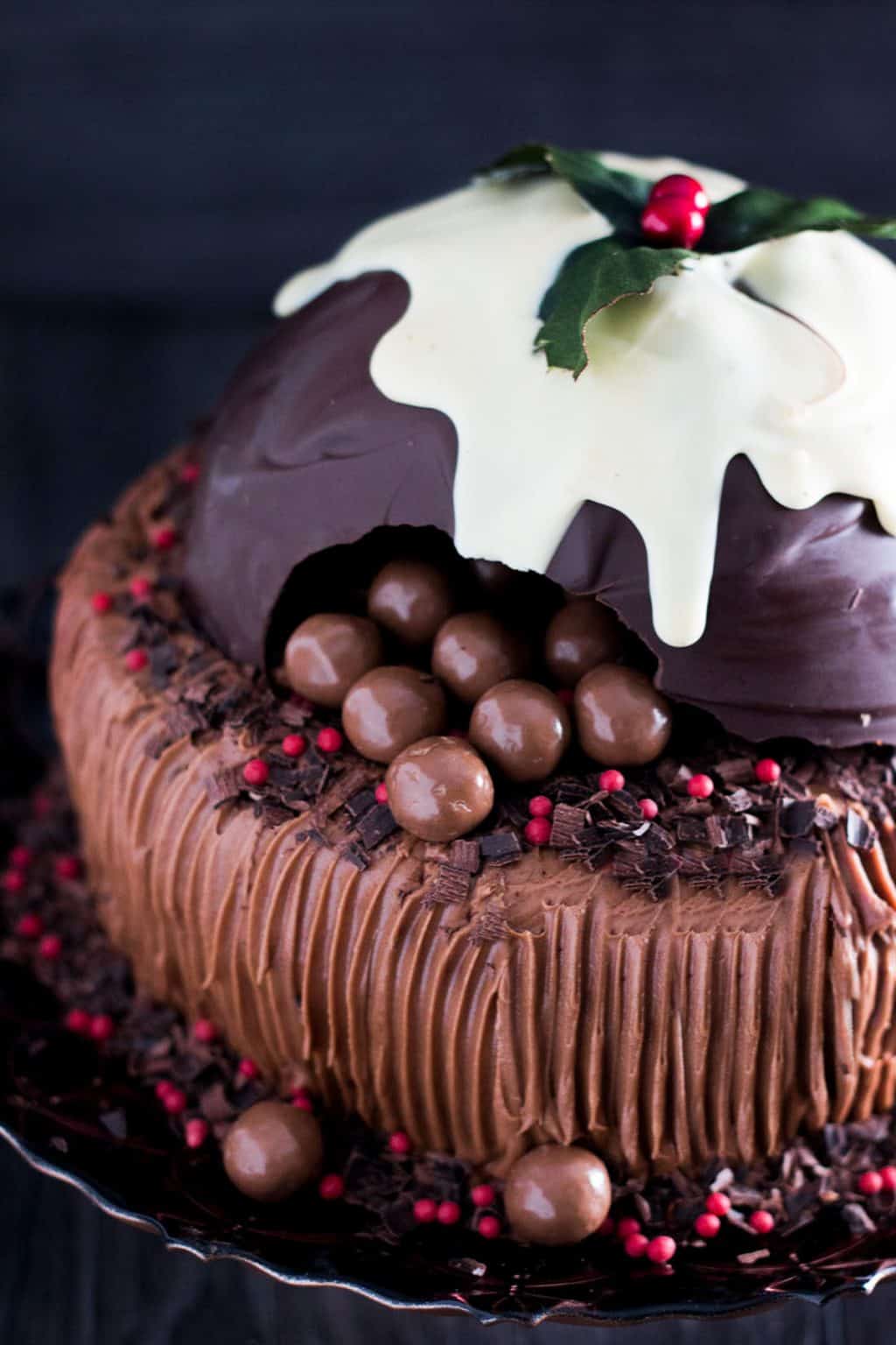 Chocolate Christmas Cake {Smash Cake} - Erren's Kitchen