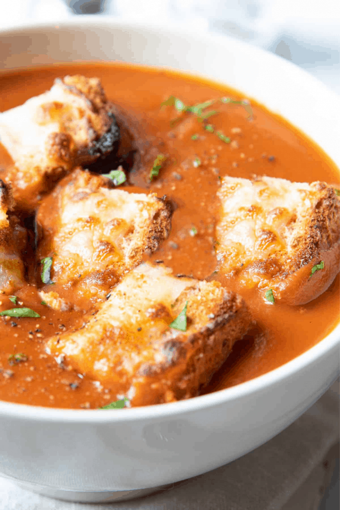 Homemade Tomato Soup with croutons