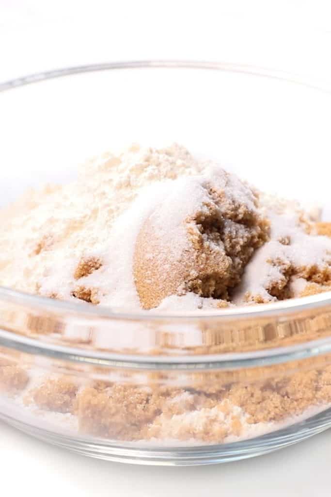 dry cookie ingredients in a bowl