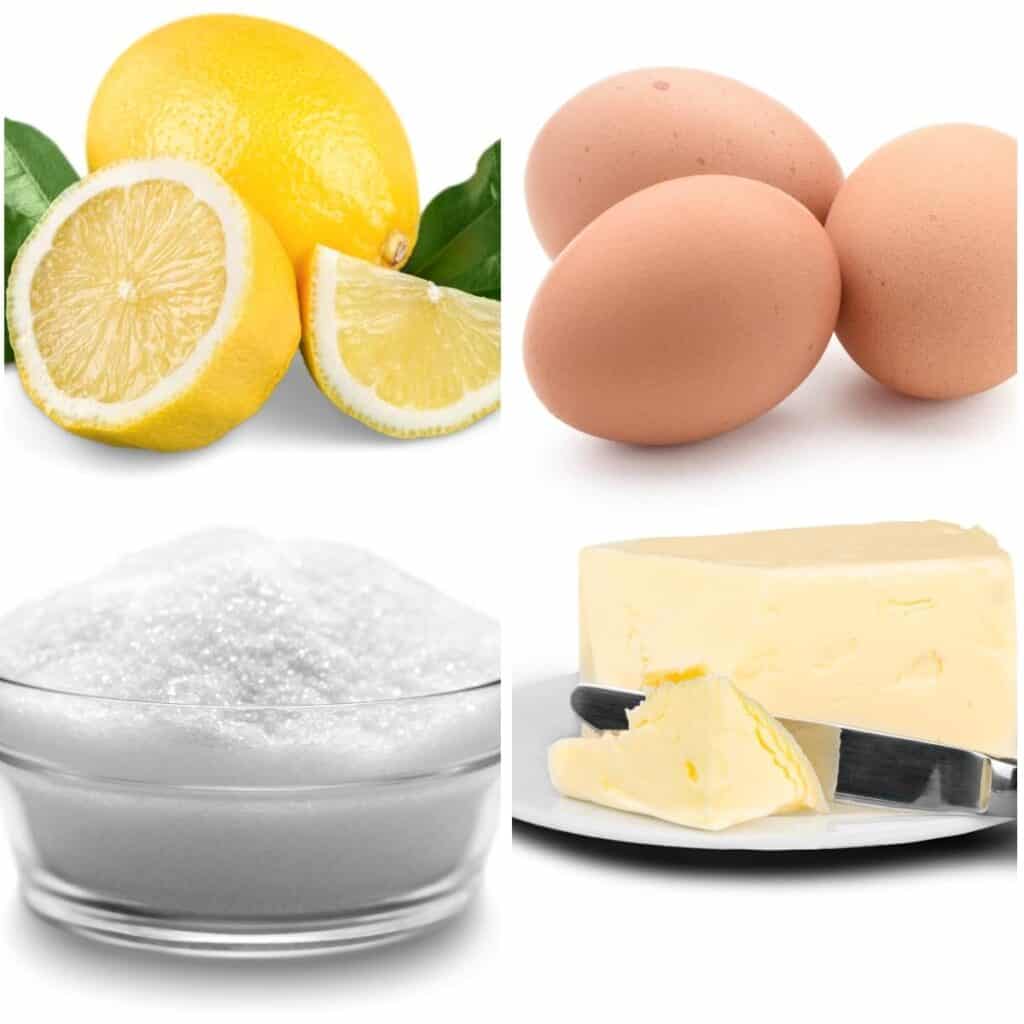 lemons, eggs, sugar and butter