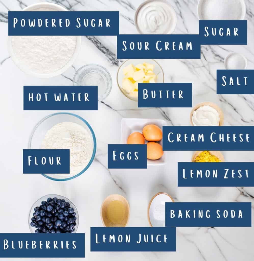 All of the ingredients for this recipe laid out on a table.