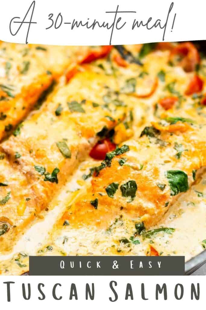 a close up of Tuscan Salmon in Cream Sauce