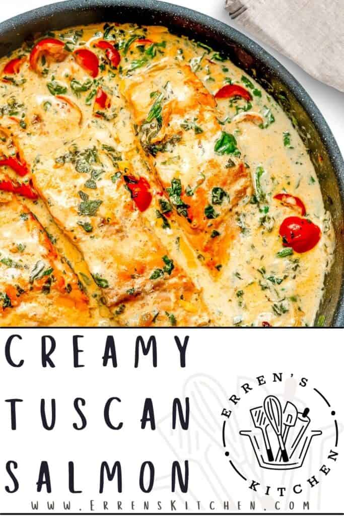 creamy tuscan salmon in a pan