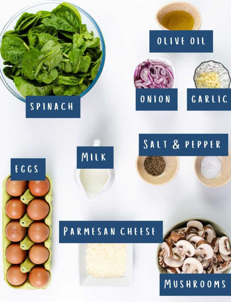 All of the ingredients for this recipe laid out on a table.