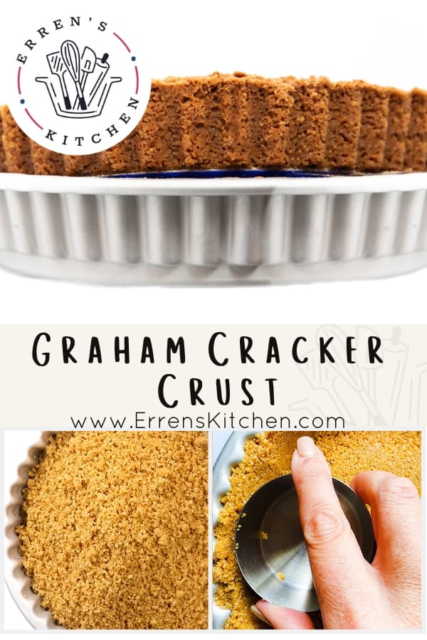 three process shots showing How To Make Graham Cracker Crust