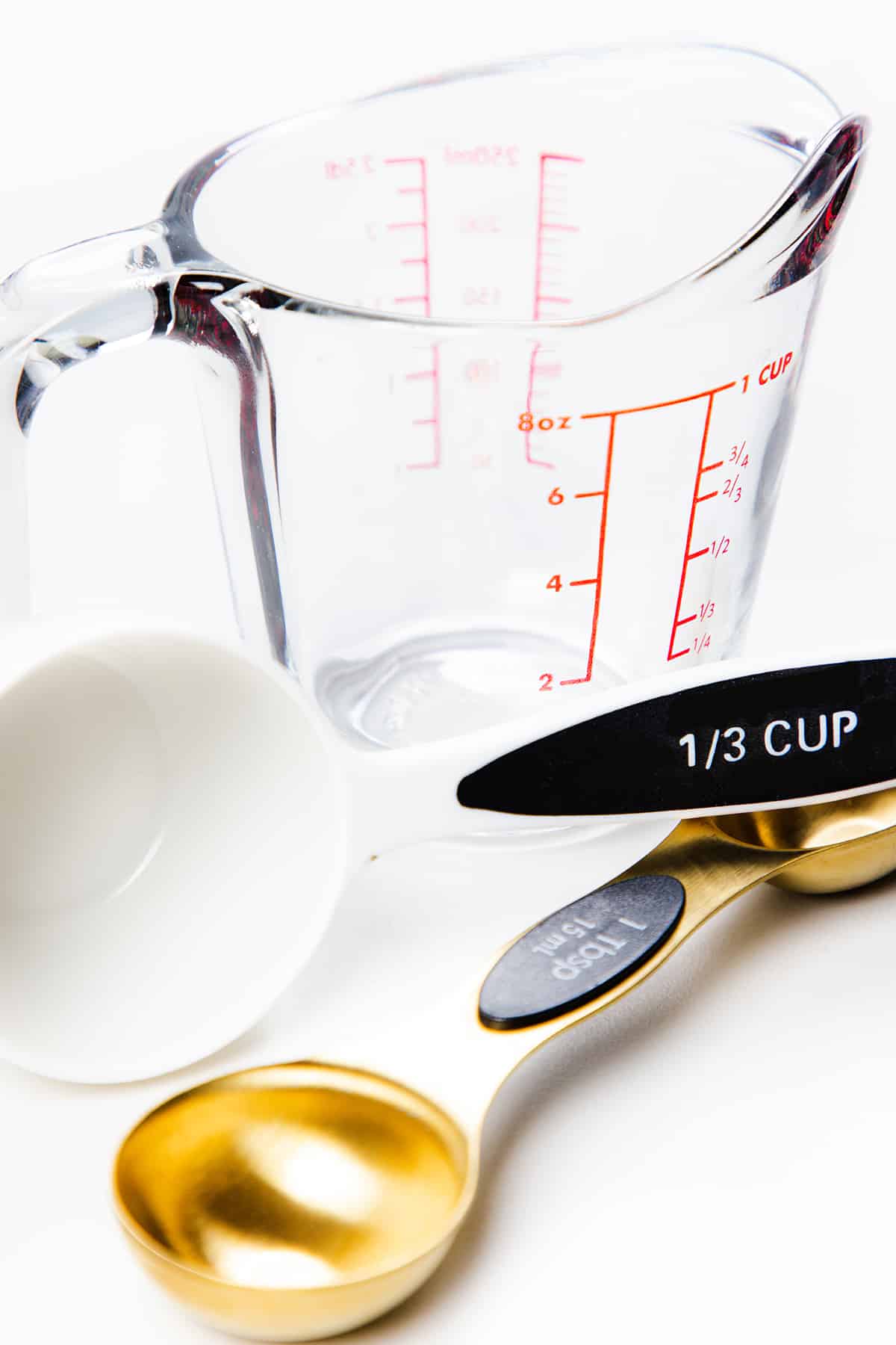 Measuring Cup with sugar 3/4 Stock Photo
