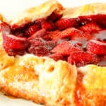 a close up image of a side view of a Strawberry Galette