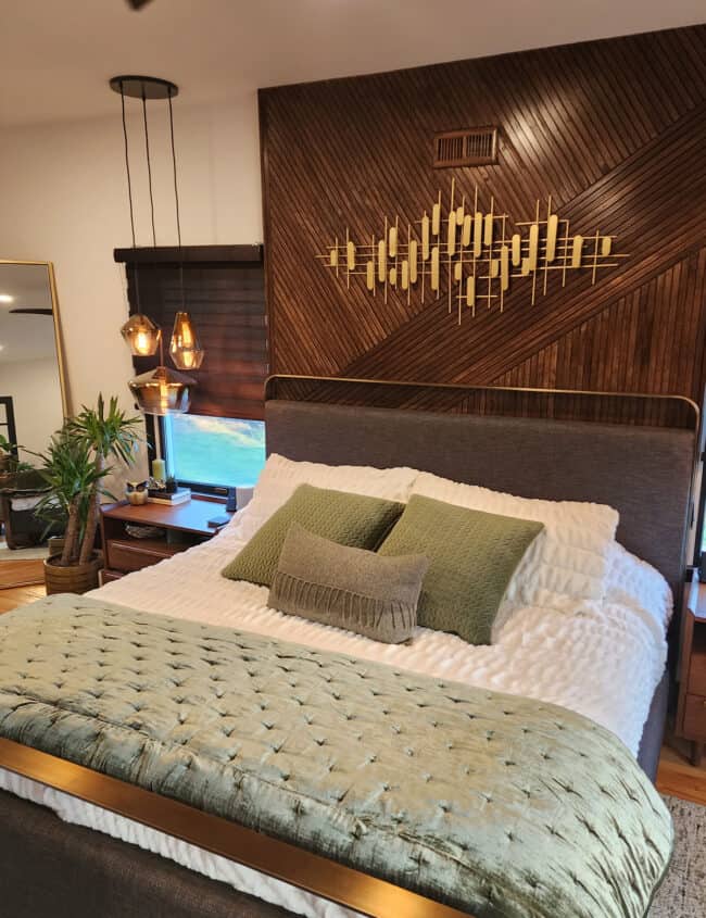 a midcentury modern designed bedroom