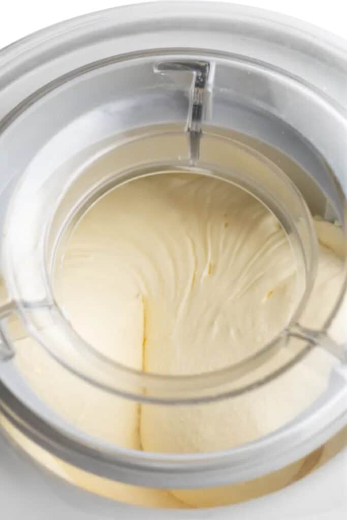 The thick base for the cookies and cream ice cream in an ice cream maker.