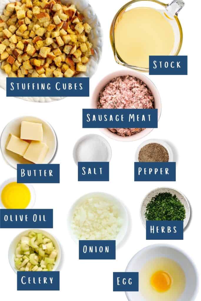 all of the ingredients for this recipe laid out on a table.