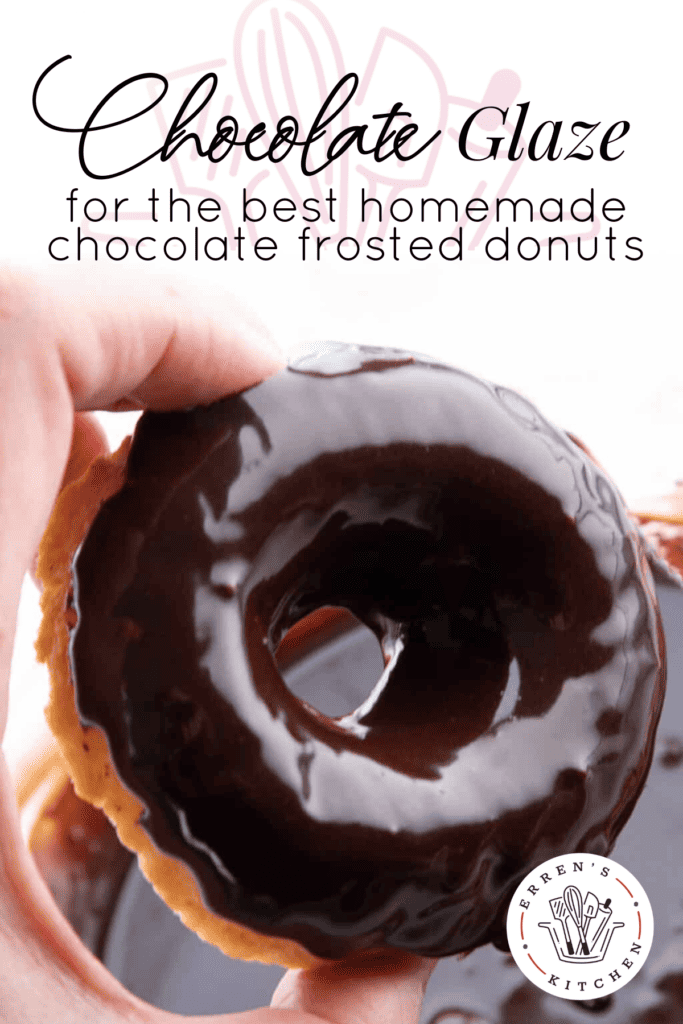 A baked vanilla donut with chocolate glaze on top.