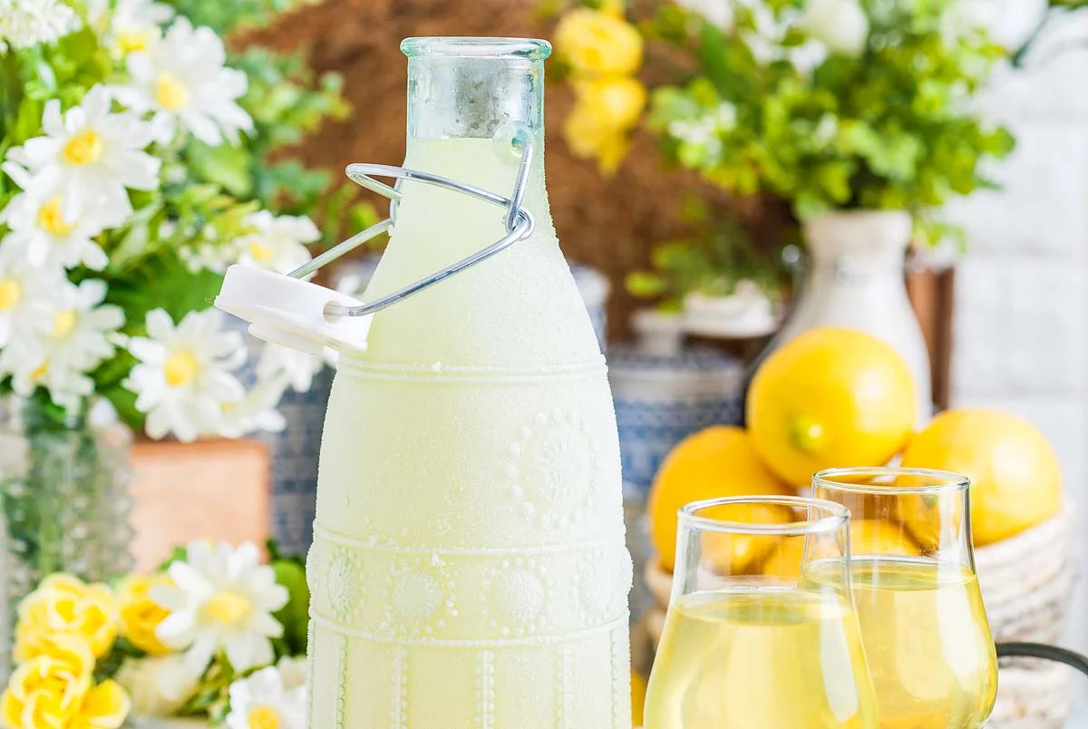 A bottle of Italian Limoncello.